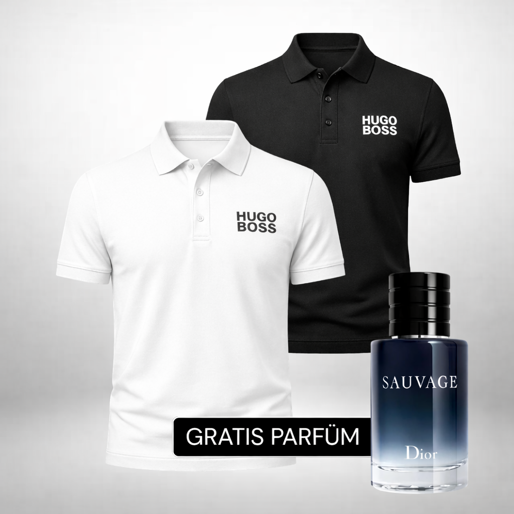 HUGO BOSS Set: 2 Polo-Shirts – Gratis Dior Sauvage (100ml)