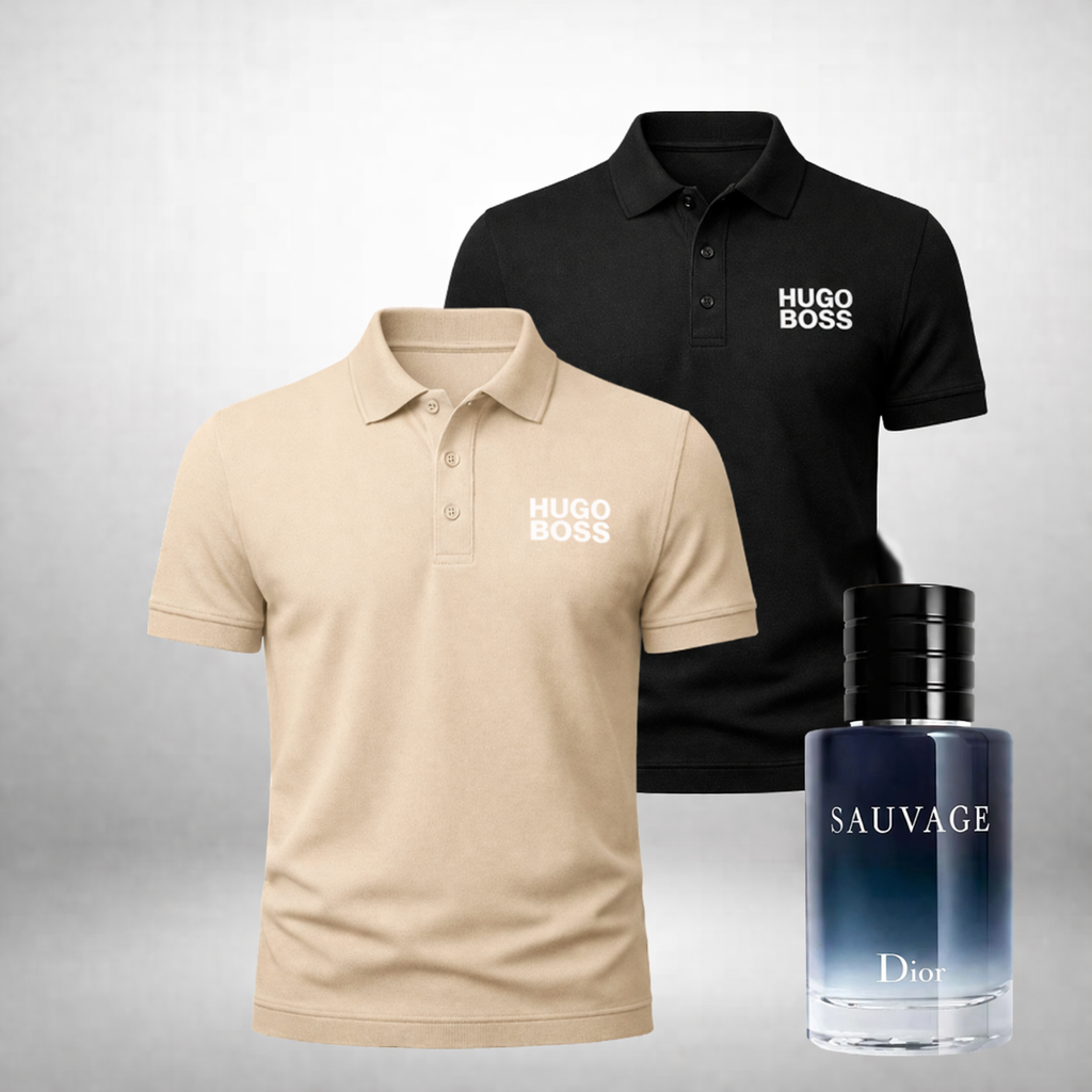 HUGO BOSS Set: 2 Polo-Shirts – Gratis Dior Sauvage (100ml)